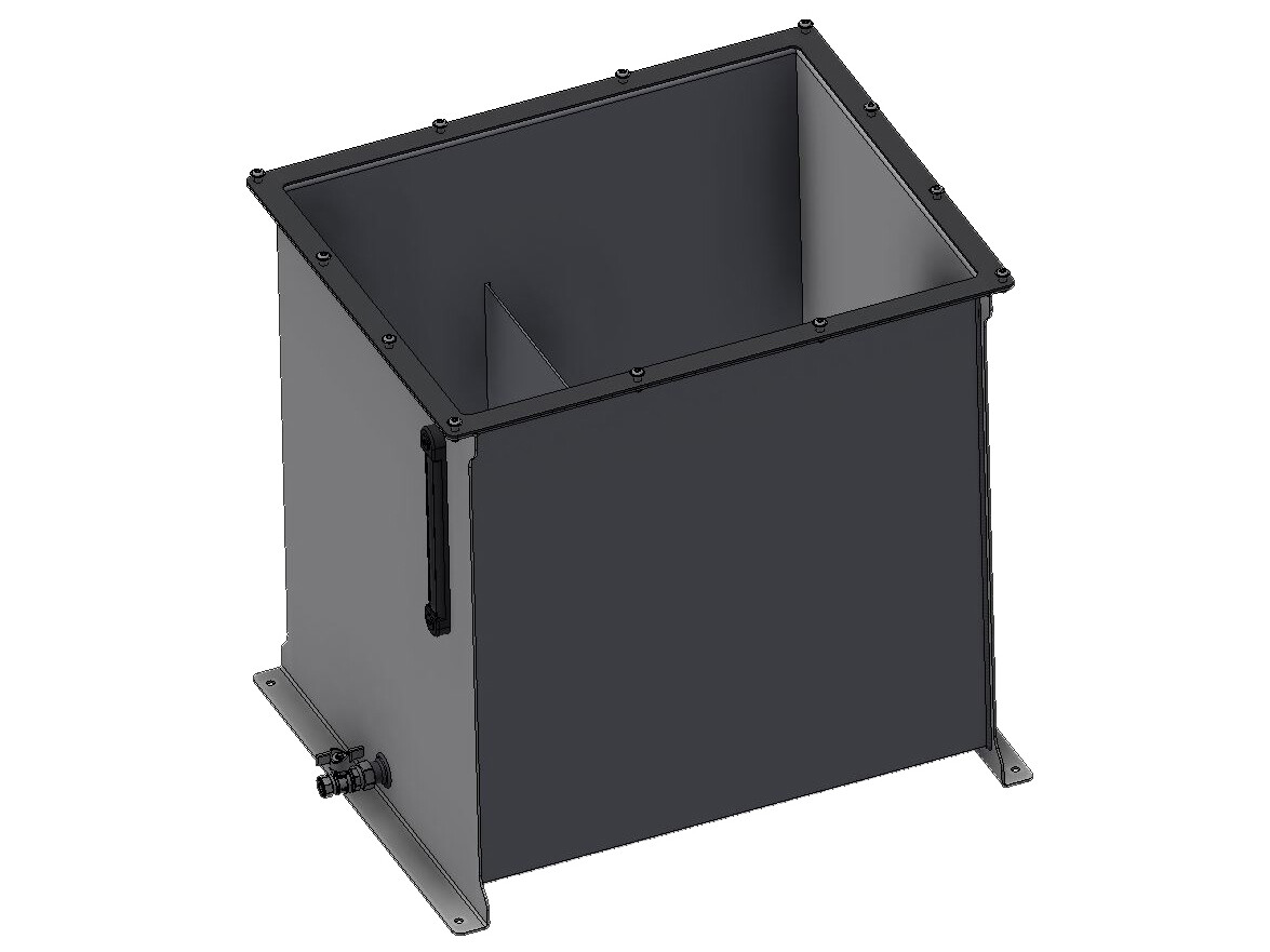 HGTA 190L complete steel tank without lid (LBH)736x585x703 p