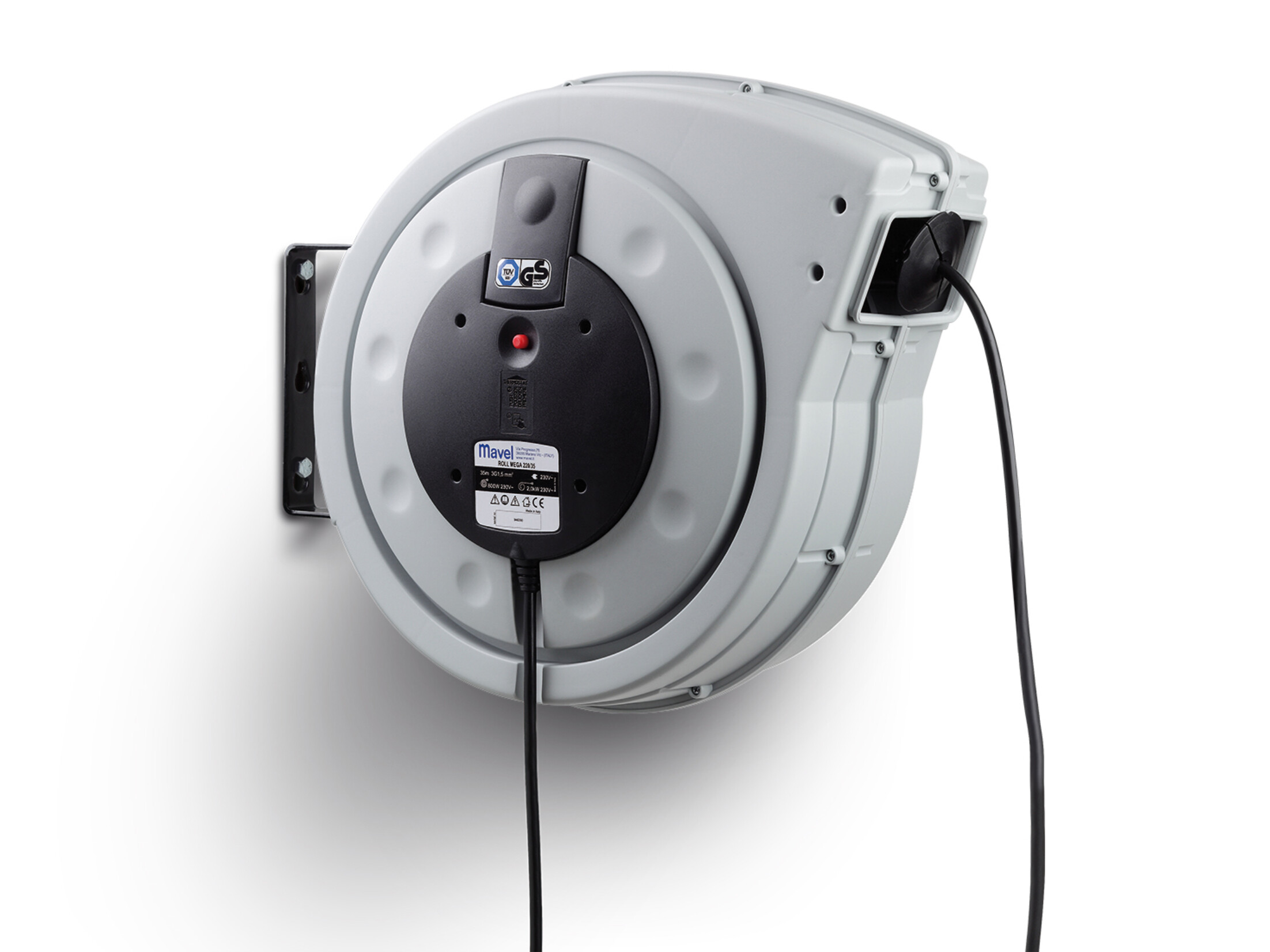 Kabelvinda 35m 3x1.5mm2 Mega 230V 2000W Jordad kontakt
