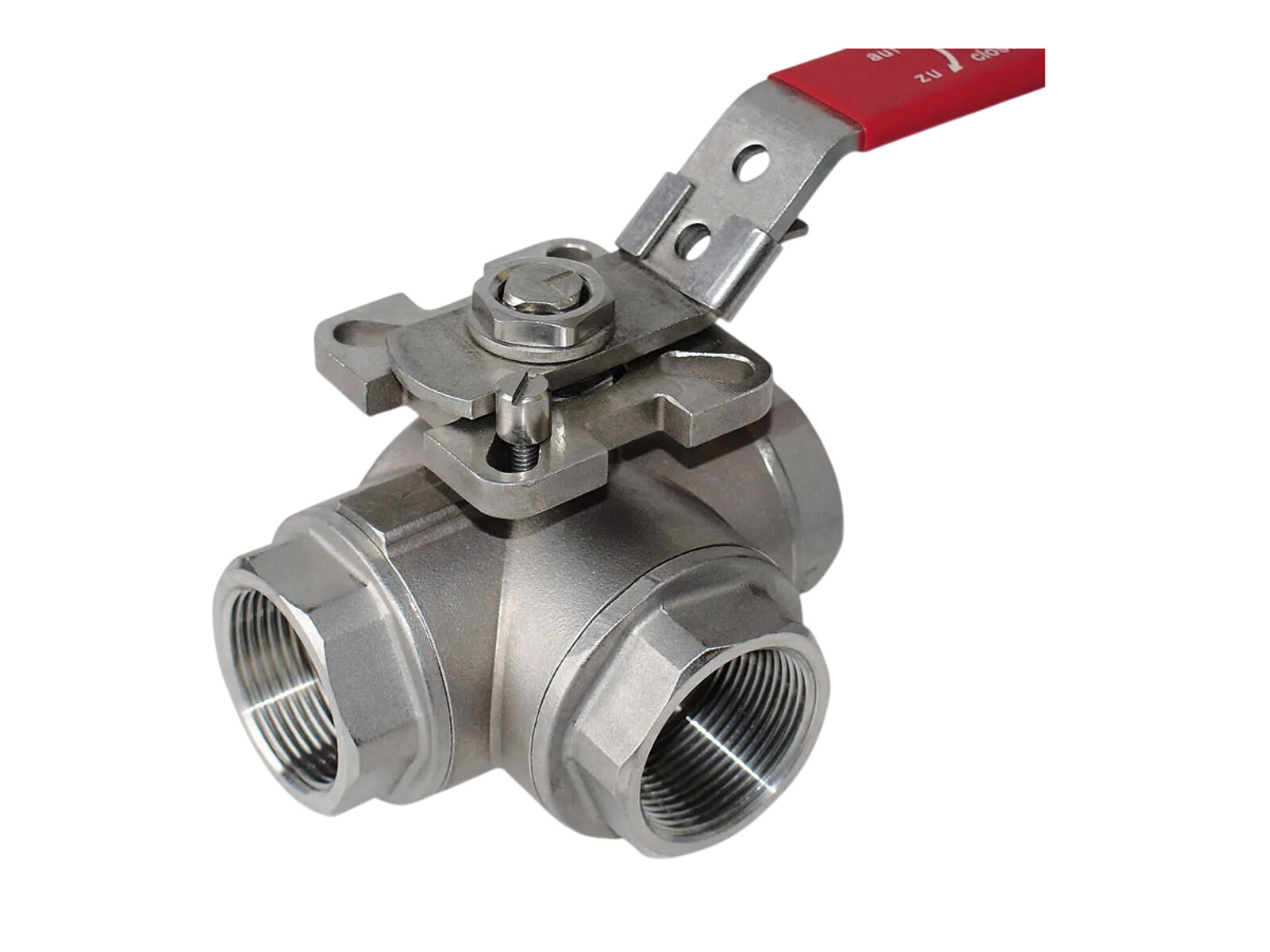 3-tieventtiili T-poraus 63 bar T-por. R 1 1/2" AISI 316