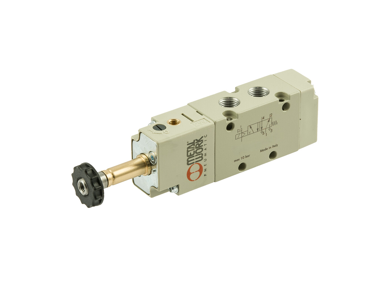 Solenoidiventtiili 1/4" 5/2 Sähkö/Jousi