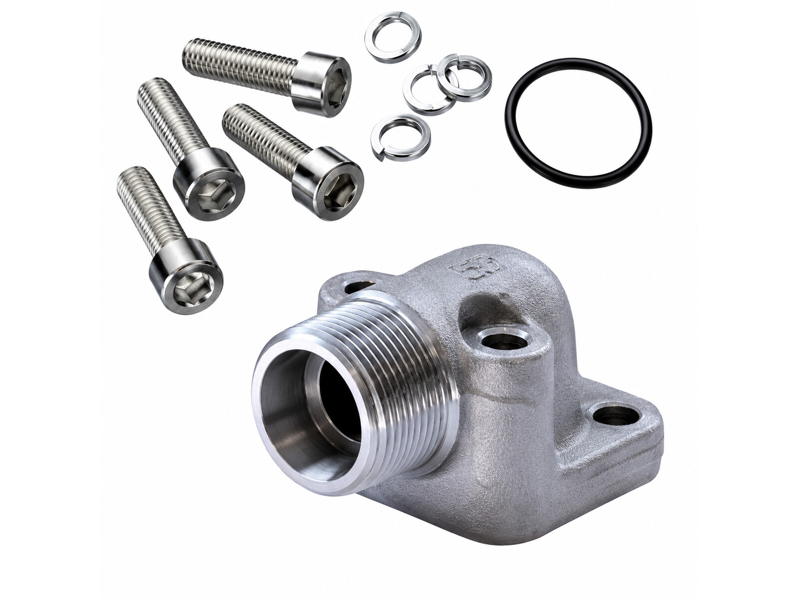 Pump connection 90° 4-hole External 20S.Size LK35 