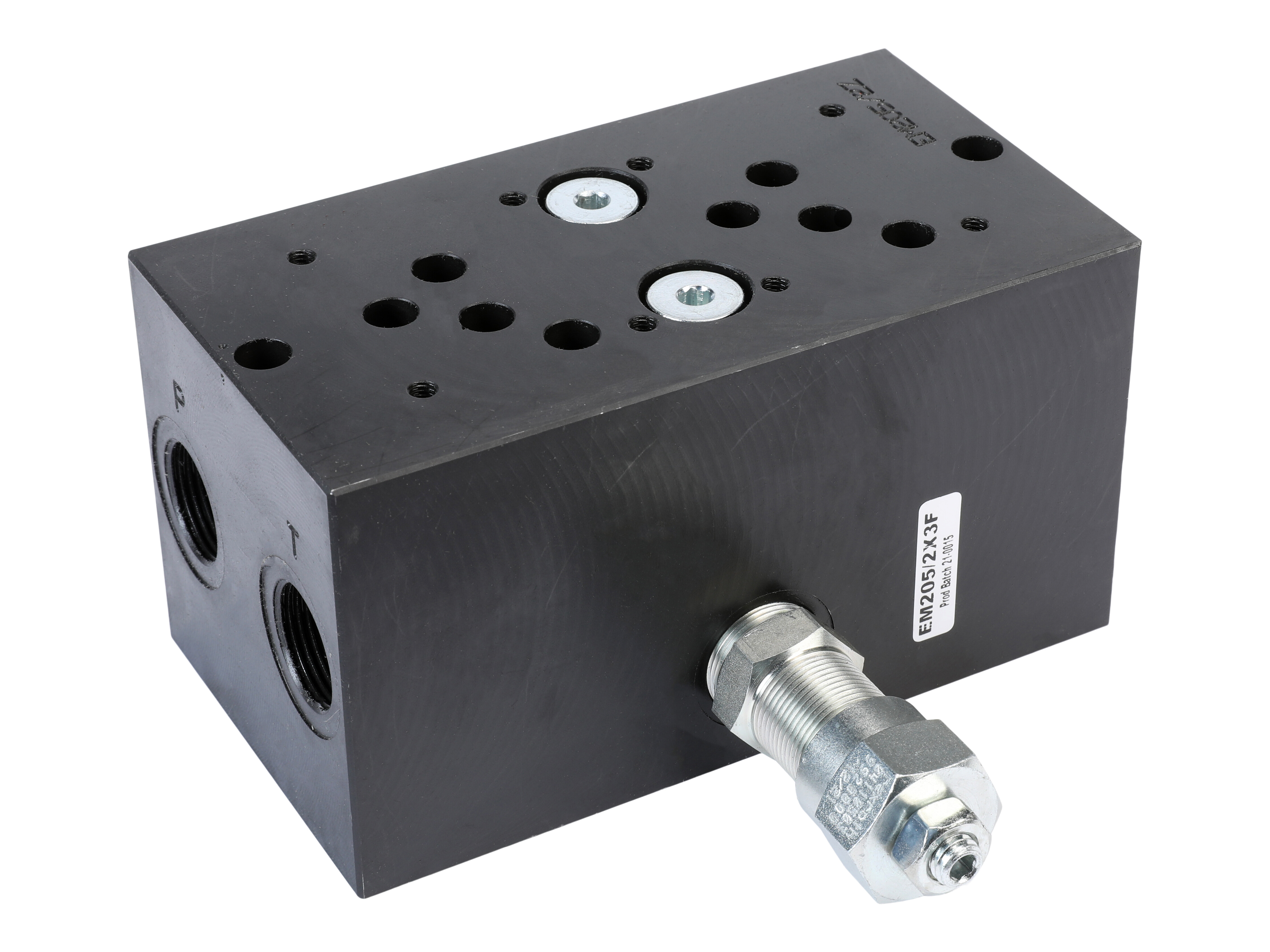 Sub plate steel 2 x Cetop5 A+B ½” P+T ¾” with relief valve 8