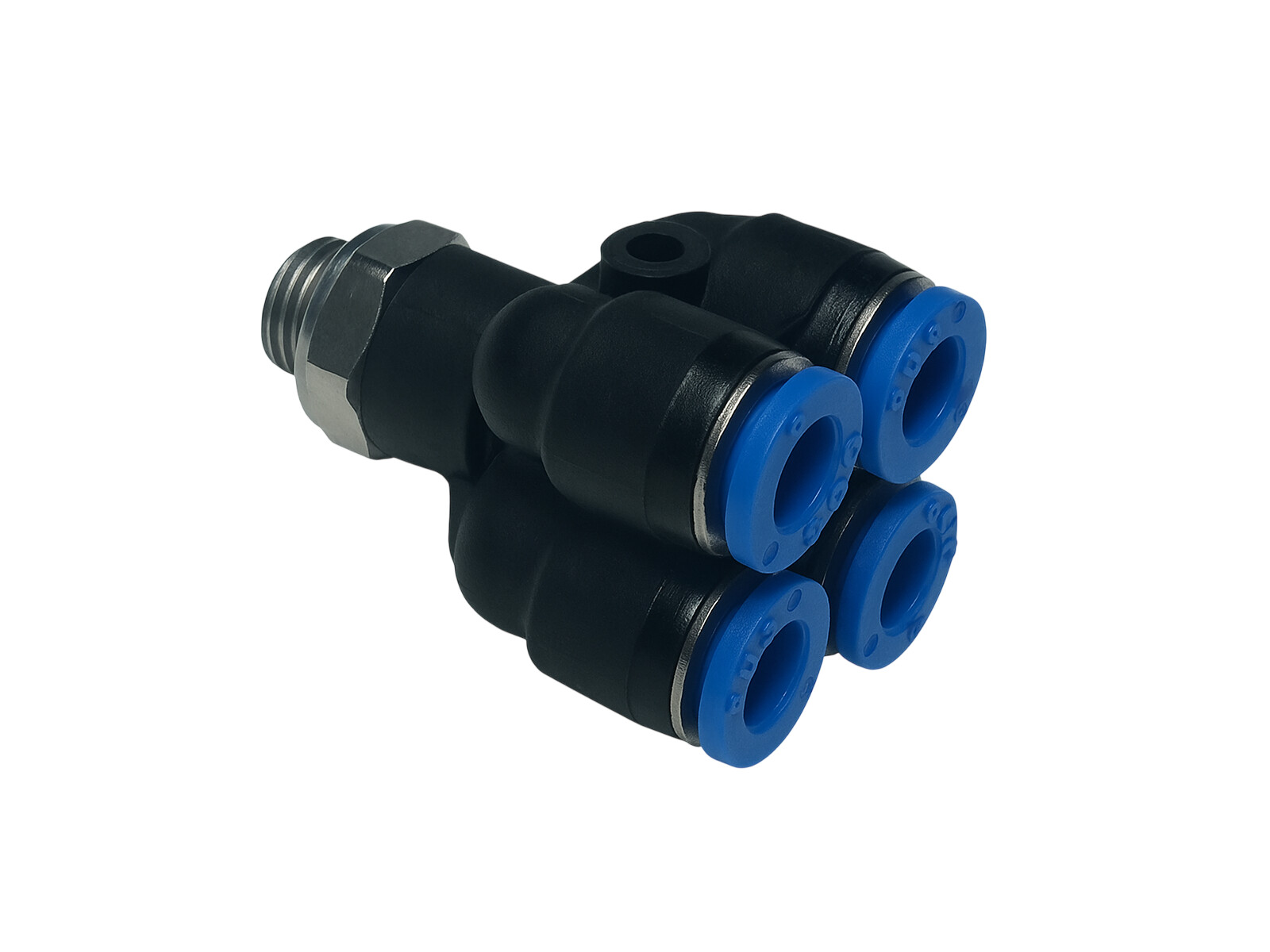 Adapter 4-ports Y-koppling  Ø6mm Utv-G1/8