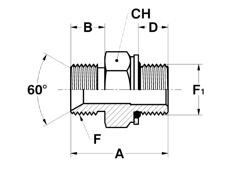 Barbed Hose Fitting: M27 x 2 x 1 ID Hose, Elbow