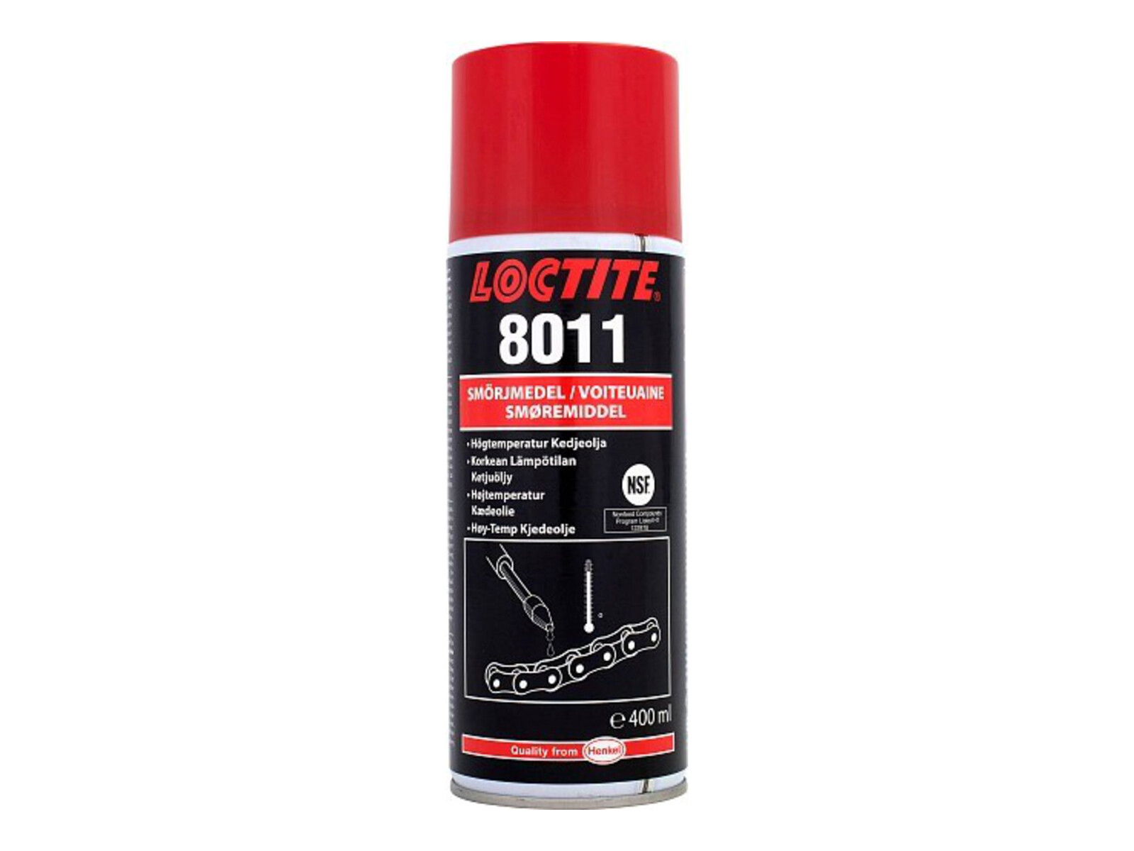 Smörjmedel Loctite 8011, Kedjeolja, Högtemperatur, 400 ml