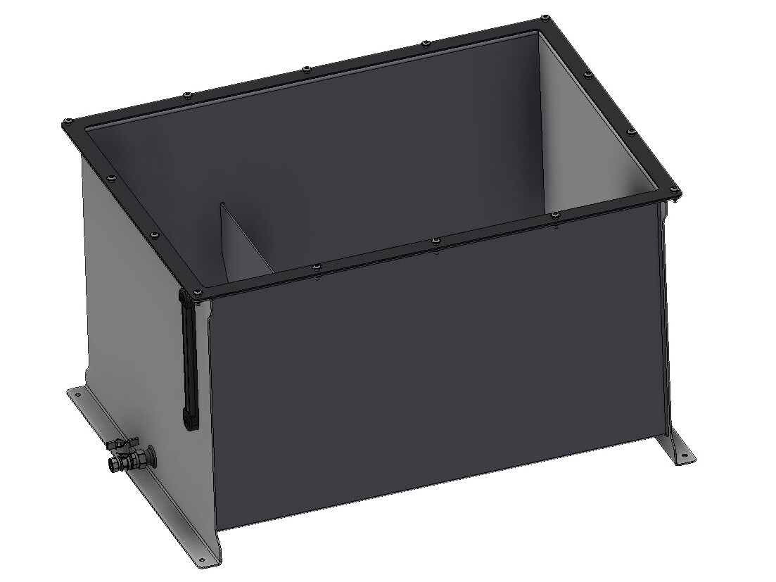 HGTA 225L complete steel tank without lid (LBH)946x680x553 p