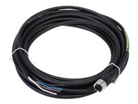 M12 sensorcable, 4 pin. straight plug with 5m PUR cable