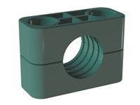 Heavy pipe clamp - Polypropylene - Profiled - Green