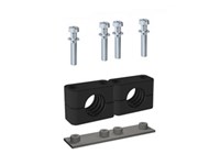 Twin pipe clamp - PP - Profiled - Complete - Black