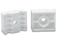 Twin pipe clamp - Polypropylene -Profiled - White