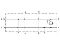 Ventilblock NG6 1-SEKT G3/8 Stål, inbyggd tryckbegränsare