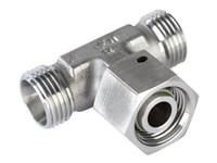 T-fitting adjustable - L-series - Male x Union nut O-ring x Male stainless - VC-LDKOX/71 / XET-L-SY