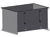HGTA 225L complete steel tank without lid (LBH)946x680x553 p