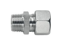 Straight fitting 0° - LL-series - DIN male x MM male stud tapered complete - A-LLM / GE-LLKM